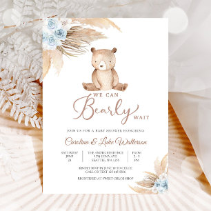Invitation à la Baby Shower "Bearly Wait Teddy"