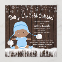 Invitation à la baby shower 'Bébé il fait froid de