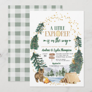 Invitation à la baby shower Bébé Petit Explorateur