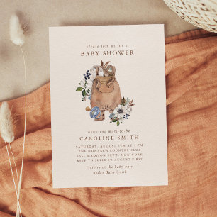 Invitation à la baby shower Bohème Neutre pour la