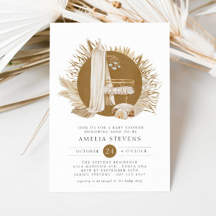 Invitation à la baby shower Boho Florals