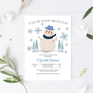 Invitation à la Baby Shower Bonhomme de neige d'hi