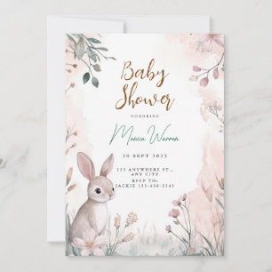 Invitation à la baby shower Bunny Woodland