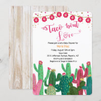 Invitation à la Baby Shower Cactus 'Taco à propos
