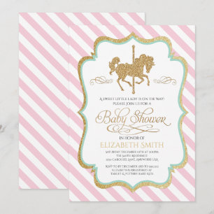 Invitation à la baby shower Carrousel