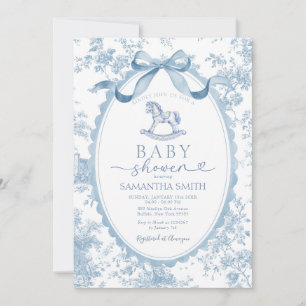 Invitation à la baby shower Cheval à Bascule Toile