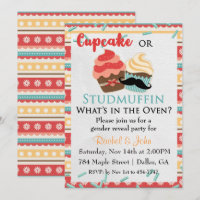 Invitation à la baby shower Cupcake ou Stud Muffin