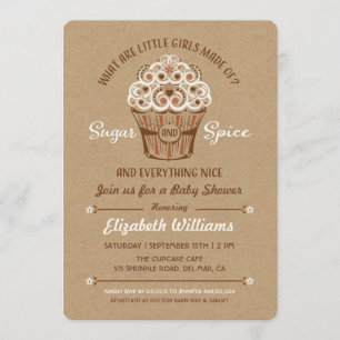 Invitation à la Baby Shower Cupcake Sugar and Spic