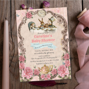 Invitation à la baby shower d'Alice au pays des me