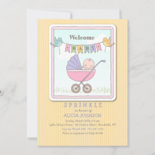 Invitation à la baby shower de bienvenue