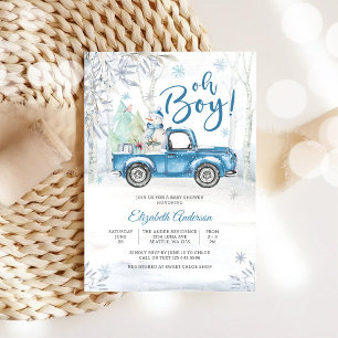 Invitation à la Baby Shower de Camion d'Hiver