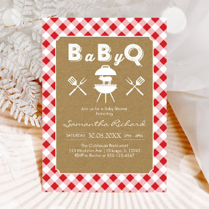 Invitation à la baby shower de fête BBQ