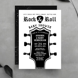 Invitation à la baby shower de guitare Rock and Ro