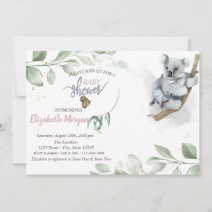 Invitation à la baby shower de Koala Bear