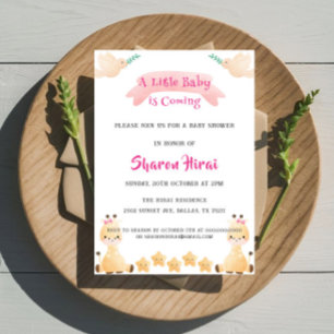 Invitation à la Baby Shower de la Girafe Mignonne