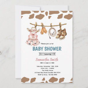 Invitation à la baby shower de la petite cowgirl