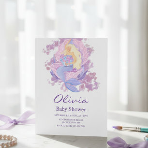 Invitation à la Baby Shower de la Princesse Sirène