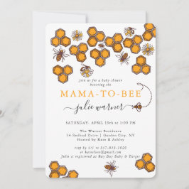 Invitation à la baby shower de l'abeille à nid d'a
