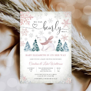 Invitation à la Baby Shower de l'ours polaire d'hi