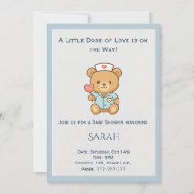 Invitation à la Baby Shower de l'Ours Teddy Infirm