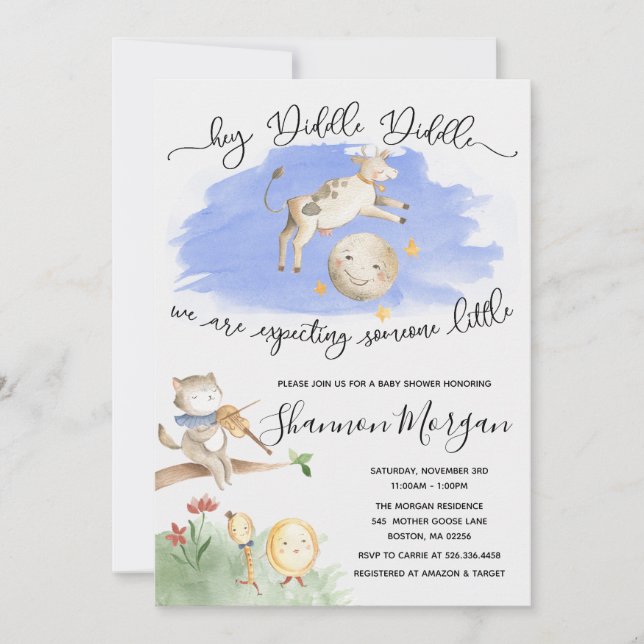 Invitation à la Baby Shower de Mother Goose (Devant)