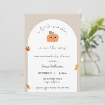 Invitation à la baby shower de Petit Citrouille