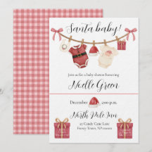 Invitation à la baby shower de Santa Baby