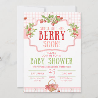 Invitation à la baby shower d'été Fraise