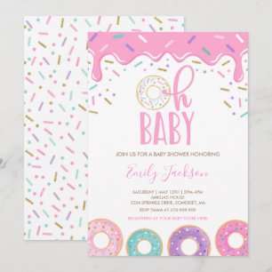 Invitation à la Baby Shower Donut Oh Bébé Donut Sh