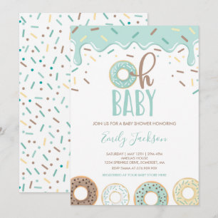 Invitation à la Baby Shower Donut Oh Bébé Donut Sh