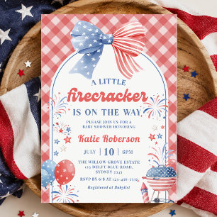 Invitation à la baby shower du 4 juillet Little Fi