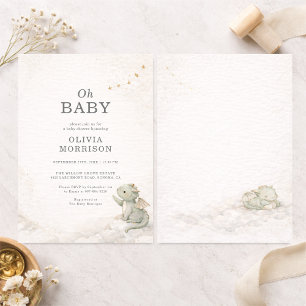 Invitation à la baby shower du livre de contes de