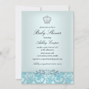 Invitation à la baby shower du Prince Bleu