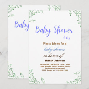 Invitation à la baby shower Eucalyptus Oh Boy