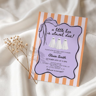 Invitation à la Baby Shower Fantôme Little Boo
