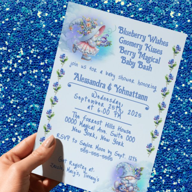 Invitation à la Baby Shower Fée des Bleuets et Gno (Créateur téléchargé)