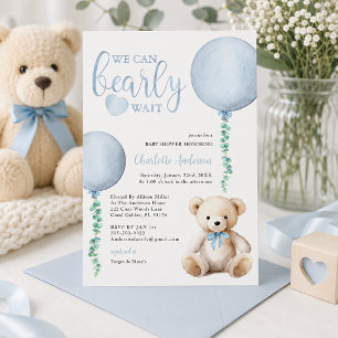 Invitation à la Baby Shower Fille ou Garçon Ourson