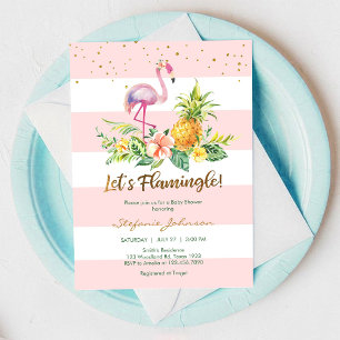 Invitation à la Baby Shower Flamant Rose