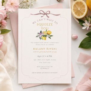 Invitation à la baby shower Fleur de Citron Rose