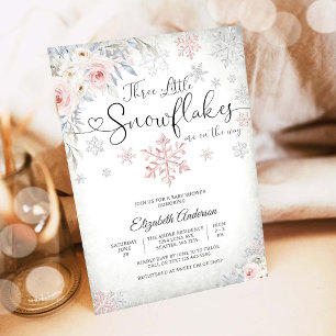 Invitation à la Baby Shower Flocon de neige d'hive