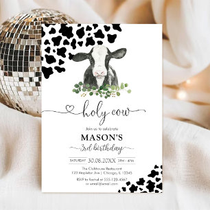 Invitation à la baby shower florale Holy Cow