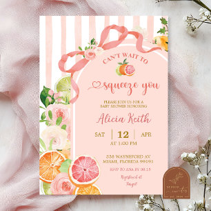 Invitation à la baby shower Fruits d'été citriques