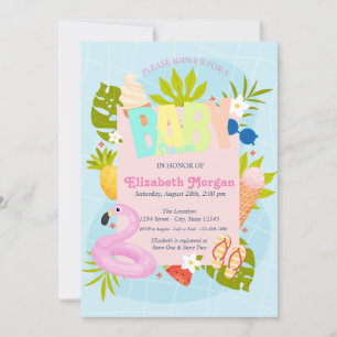 Invitation à la Baby Shower Glace Piscine