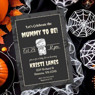 Invitation à la Baby Shower Halloween de Mummy to