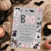 Invitation à la baby shower Halloween Little Boo G