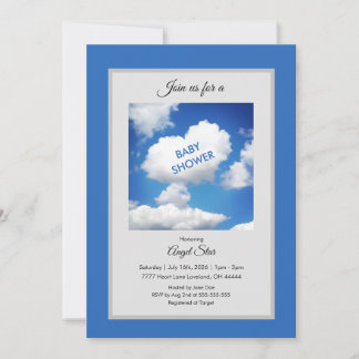 Invitation à la baby shower Heart Cloud Baby