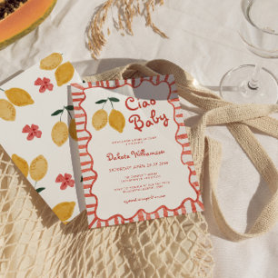 Invitation à la baby shower Hello Baby Lemon