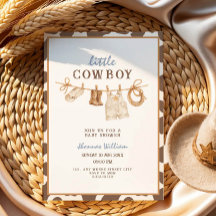 Invitation à la baby shower Howdy Little Cowboy