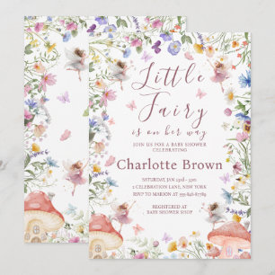 Invitation à la Baby Shower Jardin de Fées aux Fle