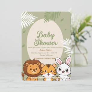 Invitation à la Baby Shower Jungle Safari